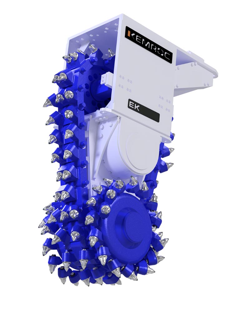 fresadora de corrente kemroc ek 100 para escavadoras de 18 a 30 toneladas