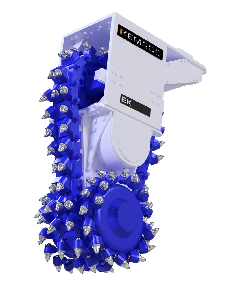 fresadora de corrente kemroc ek 140 para escavadoras de 30 a 45 toneladas