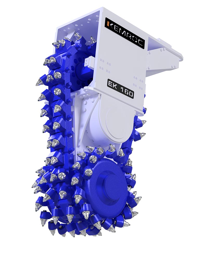 fresadora de corrente kemroc ek 160 para escavadoras de 35 a 50 toneladas