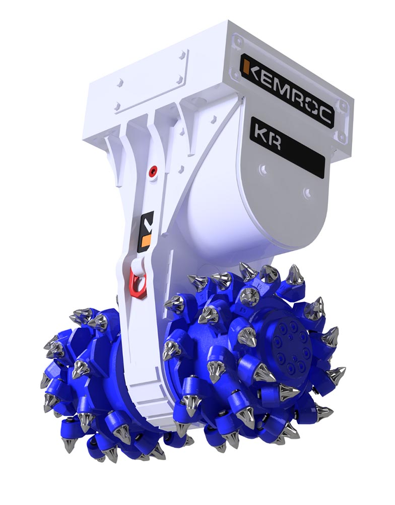 fresadora de tambor rotativo com engrenagens kemroc kr 18 para escavadoras de 2 a 4 toneladas