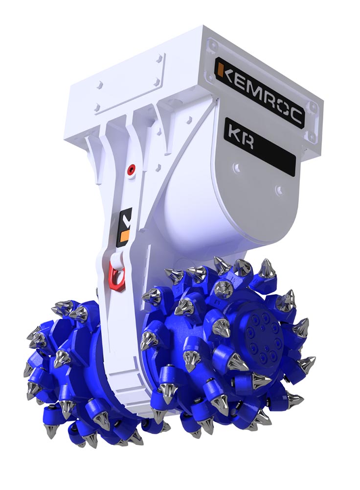 fresadora de tambor rotativo com engrenagens kemroc kr 20 para escavadoras de 2 a 4 toneladas