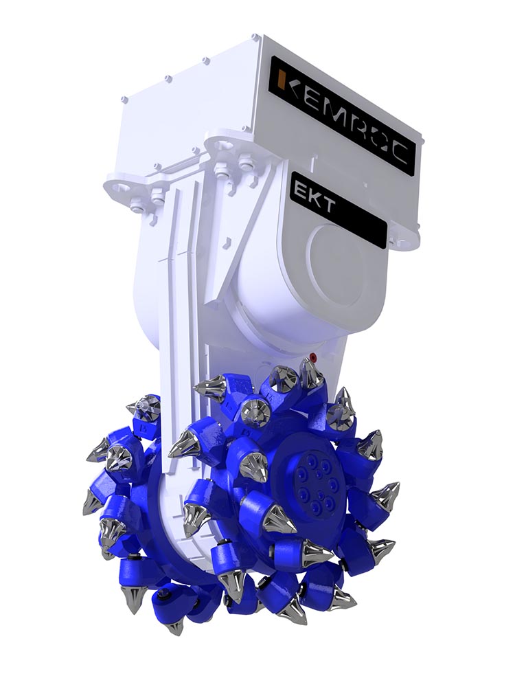 fresadora de tambor rotativo kemroc ekt 160 para escavadoras de 35 a 50 toneladas