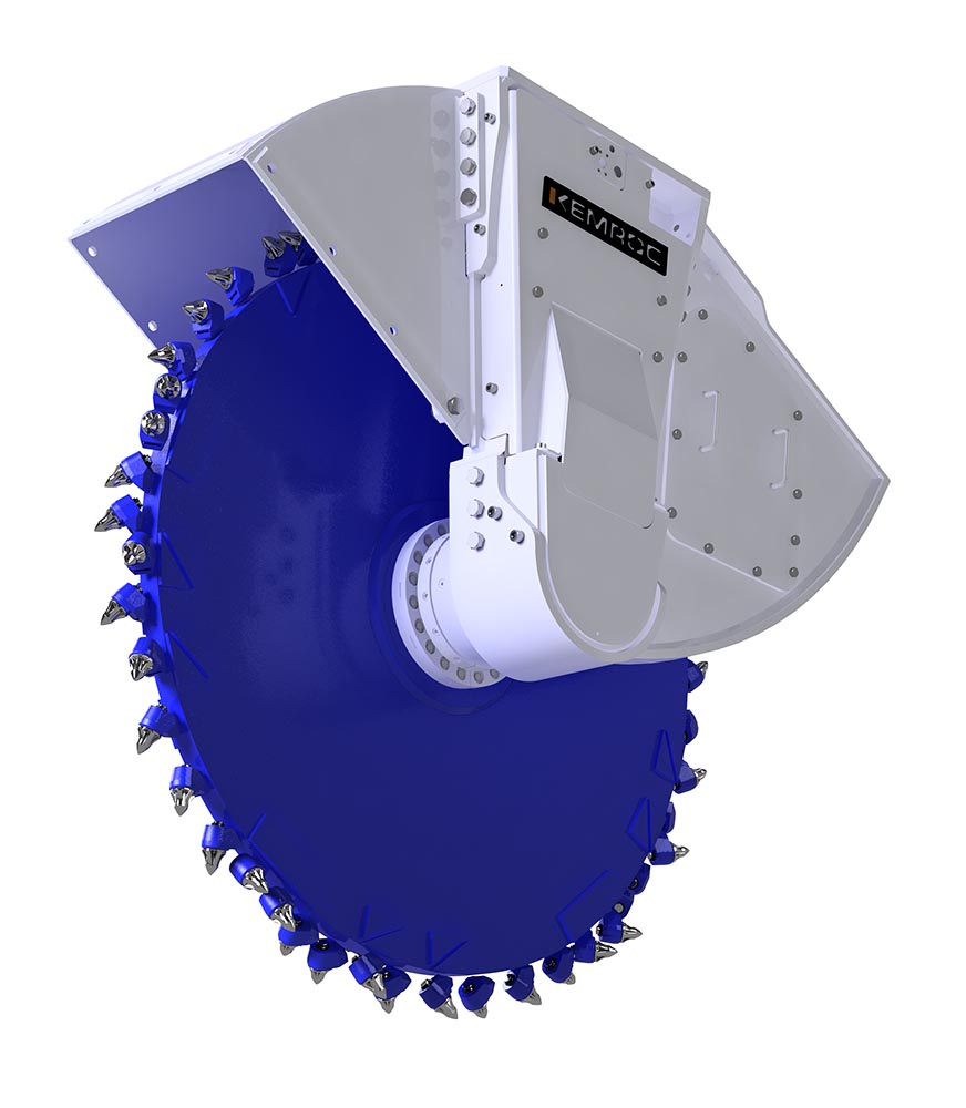 serra de corte com picas kemroc dmw 90 disco 600 para escavadoras de 14 a 25 toneladas