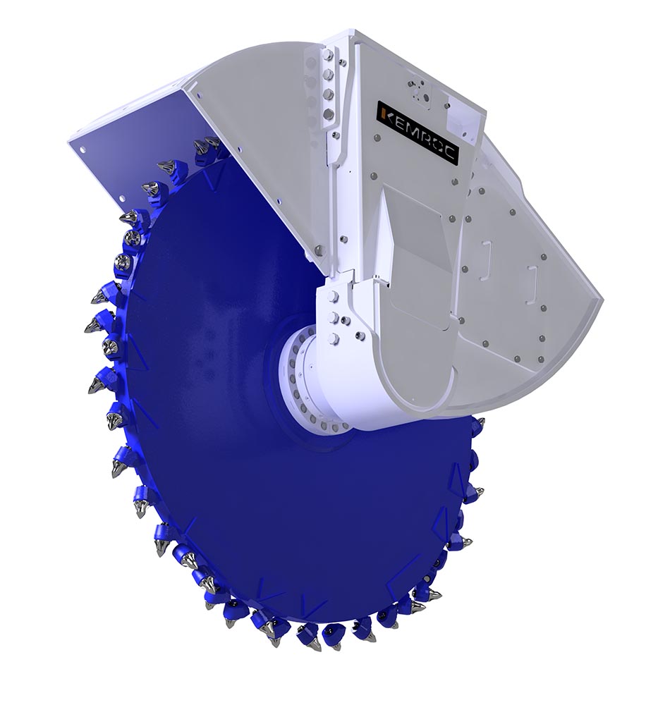 serra de corte com picas kemroc dmw 130 disco 600 para escavadoras de 20 a 40 toneladas